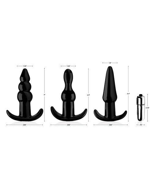 Frisky Thrill Trio Noir Anal Plug Set