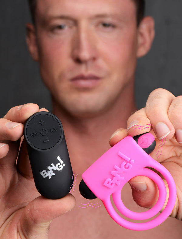 Bang - Silicone Cock Ring and Bullet With Remote Control