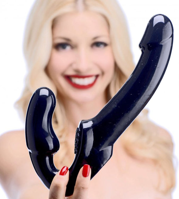 Strap U Revolver Strapless Strap On Dildo Black