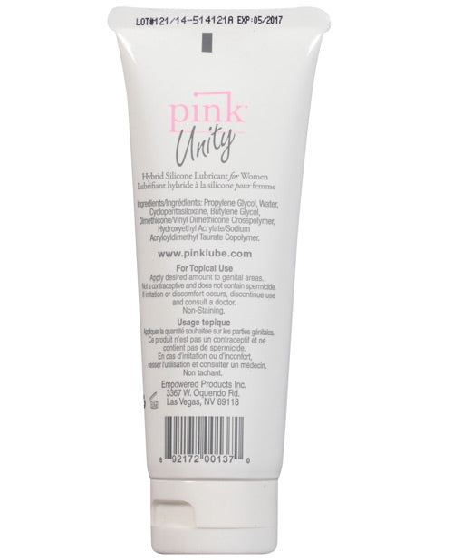 Pink Unity Hybrid Silicone Based Lubricant - 3.3 Oz Tube