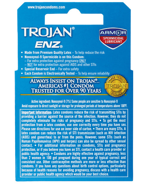 Trojan Enz Spermicidal 3pk